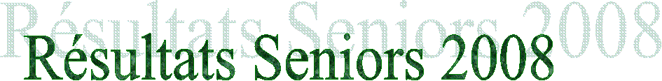 Résultats Seniors 2008
