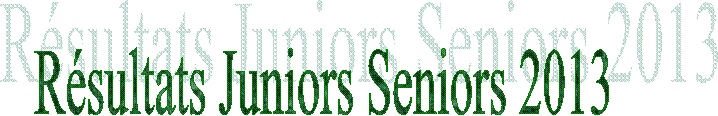 Rsultats Juniors Seniors 2013