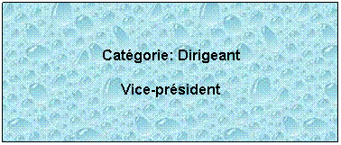 Zone de Texte:  
Catgorie: Dirigeant
Vice-prsident
 
