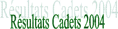 Rsultats Cadets 2004