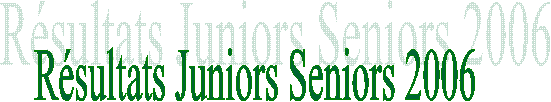 Rsultats Juniors Seniors 2006