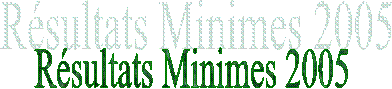 Rsultats Minimes 2005