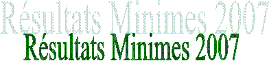 Rsultats Minimes 2007